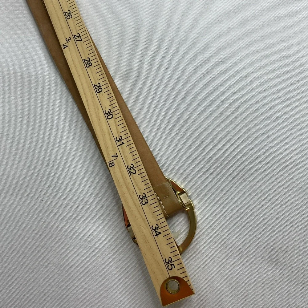 Carlisle Belt Taupe Colored Medium Italy Women Oval Shaped Brass Buckle Fashion